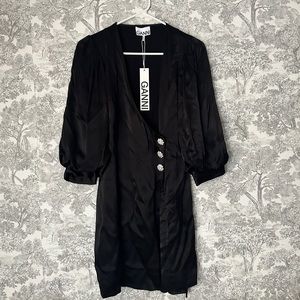 Ganni Stain Crystal Wrap Dress